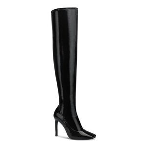 INC Womens Black Flexible Sole Keenah Square Toe Stiletto Zip-Up Boots 8.5 M